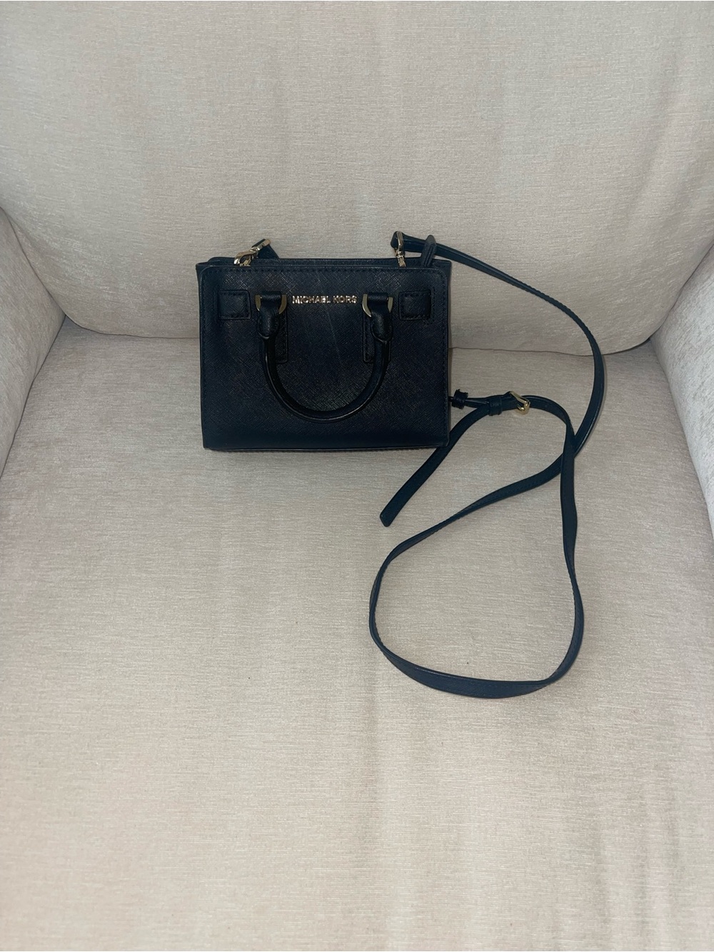 Michael Kors Black Leather Crossbody Satchel